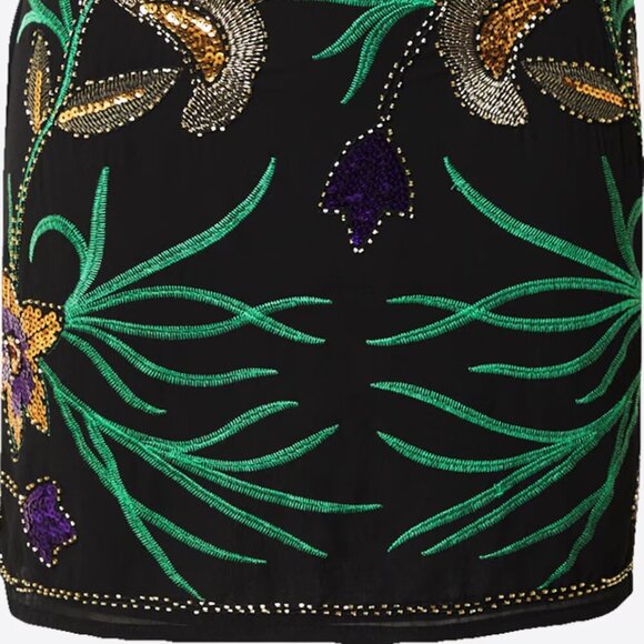 Nasty Gal | Embellished Sequin Floral Mini Dress Size 2 NWOT - Picture 8 of 10